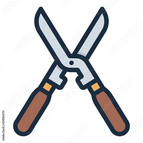 cutting shears filled line icon for pruning and garden trimming