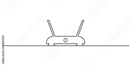 Wi-Fi router continuous one line drawing vector. Single line Wi-Fi router vector background, Continuous one line drawing of Wi-Fi router. Doodle vector illustration