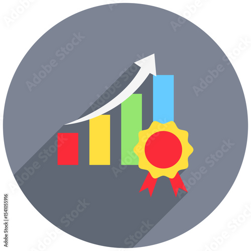 Badge Award rounded color, mini illustration icon. use for modern concept, print, UI, UX kit, web and app development. Vector related to product offering, marketing, business.