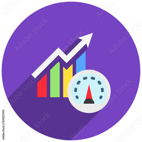 Benchmark Test rounded color, mini illustration icon. use for modern concept, print, UI, UX kit, web and app development. Vector related to product offering, marketing, business.