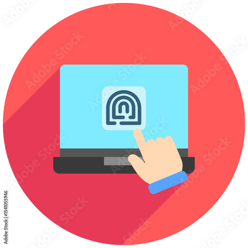 Biometric Scan rounded color, mini illustration icon. use for modern concept, print, UI, UX kit, web and app development. Vector related to product offering, marketing, business.
