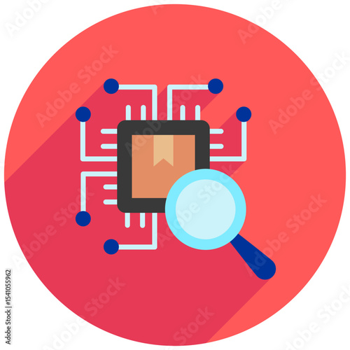 Ai Search rounded color, mini illustration icon. use for modern concept, print, UI, UX kit, web and app development. Vector related to product offering, marketing, business.