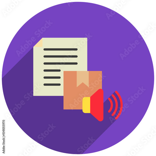 Brand Voice rounded color, mini illustration icon. use for modern concept, print, UI, UX kit, web and app development. Vector related to product offering, marketing, business.