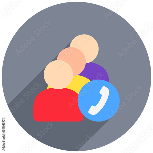 Call Queue rounded color, mini illustration icon. use for modern concept, print, UI, UX kit, web and app development. Vector related to product offering, marketing, business.