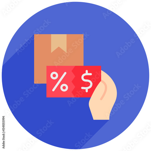 Claim Offer rounded color, mini illustration icon. use for modern concept, print, UI, UX kit, web and app development. Vector related to product offering, marketing, business.