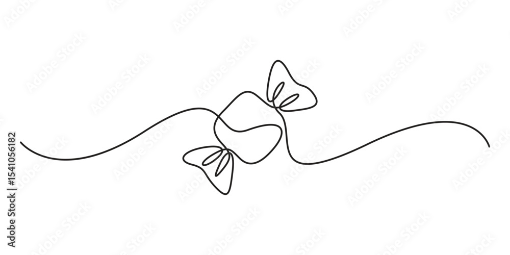 Fototapeta premium Continuous single line drawing of Candy. One line drawing illustration of Sweet candy caramel or chocolate. Sweet and dessert themes concept vector illustration