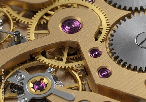 Close-up shot of the intricate inner workings of a mechanical watch