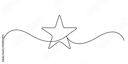 Star icon continuous one line drawing vector illustration. Single line Infinity Star icon vector background. Star icon. Doodle hand drawn vector illustration