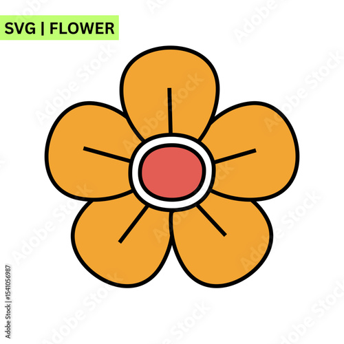 A vibrant flower vector logo featuring a cute, smiling flower with colorful petals, symbolizing joy and creativity in a fun and modern design.