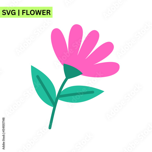 An adorable flower logo illustration showcasing a happy bloom with vibrant colors, representing freshness and positivity in a playful vector style.