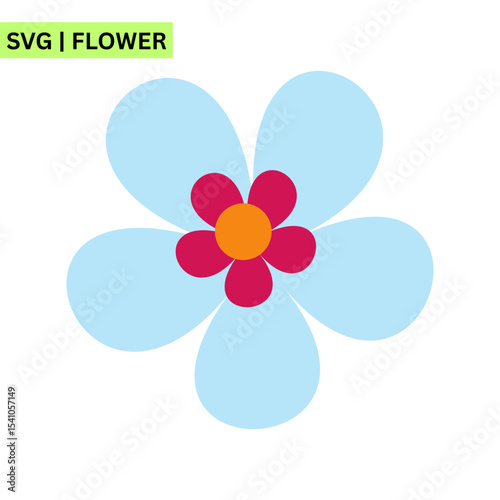 An adorable flower logo illustration showcasing a happy bloom with vibrant colors, representing freshness and positivity in a playful vector style.
