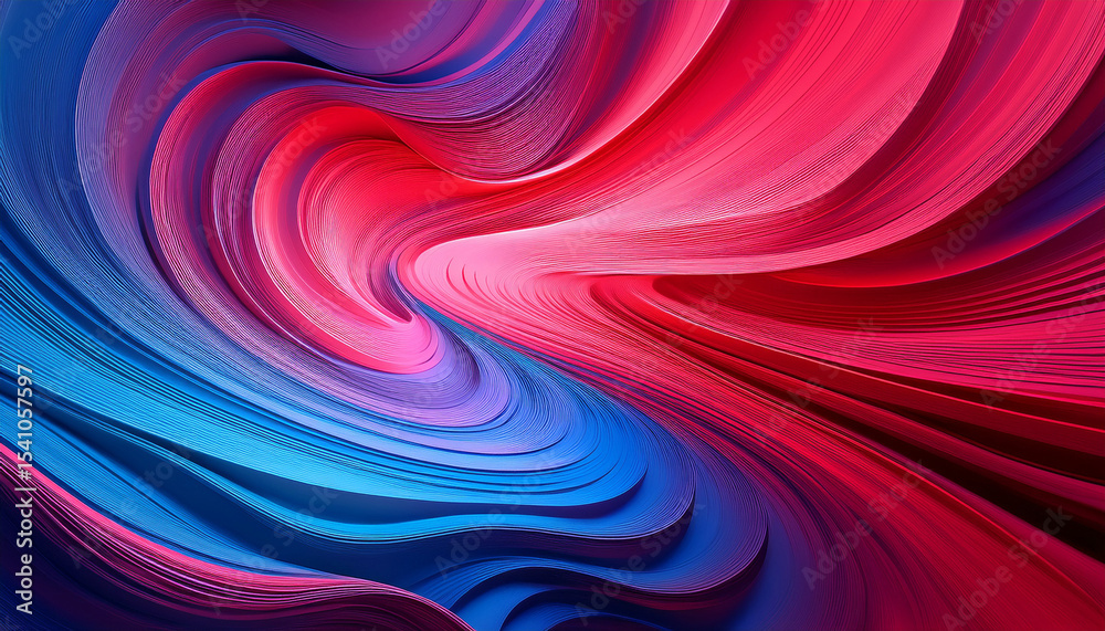 Fototapeta premium abstract colorful waves vibrant swirling design red art pink blue flow