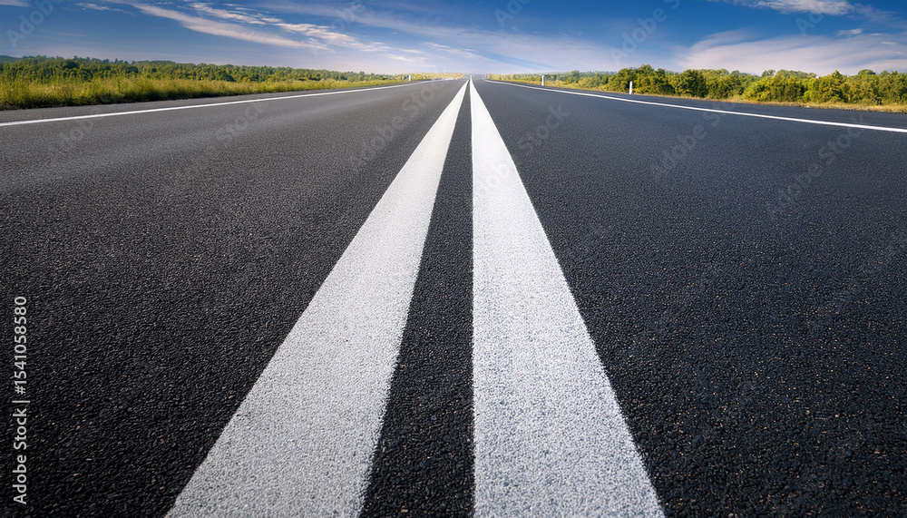 Obraz premium asphalt road with marking lines white stripes