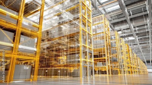 Wallpaper Mural Modern digital system of an accounting and warehousing of containers in large storage areas. Real-time monitoring improves container management in vast storage environments. Torontodigital.ca