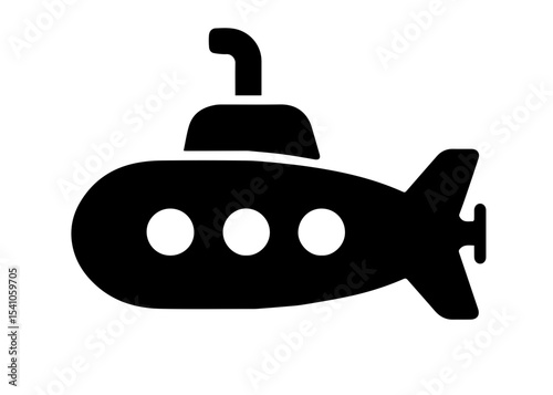 submarine silhouette vector icon