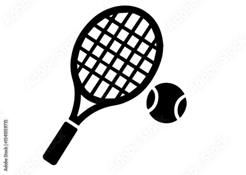 tennis racket and ball vector icon