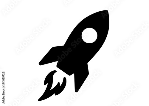 rocket vector icon silhouette