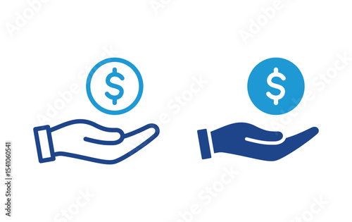 hand holding money dollar icon vector