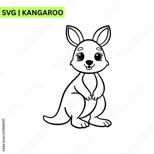 A playful kangaroo vector logo featuring a cute kangaroo hopping happily, symbolizing energy and joy in a vibrant and modern design.