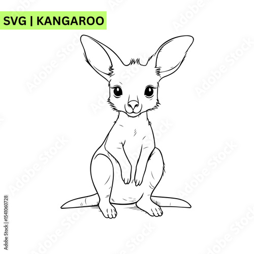 A charming vector logo design of a cute kangaroo with a playful pose, embodying adventure and friendliness in a bright and engaging format.