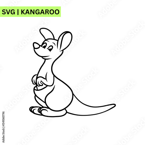 A charming vector logo design of a cute kangaroo with a playful pose, embodying adventure and friendliness in a bright and engaging format.