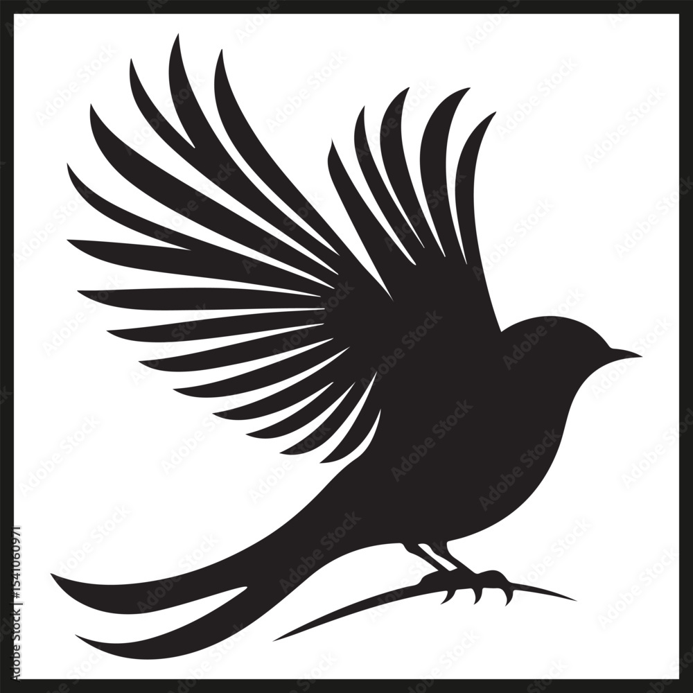 Fototapeta premium A black silhouette of a Bird vector