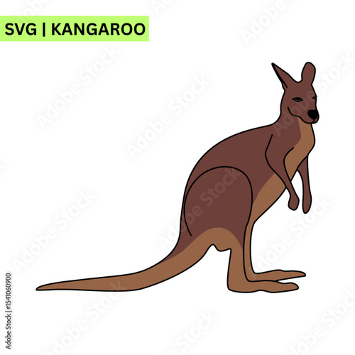 An engaging kangaroo logo illustration showcasing a friendly kangaroo with a big smile, representing fun and adventure in a vibrant vector style.