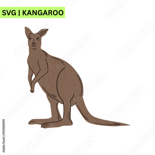 An engaging kangaroo logo illustration showcasing a friendly kangaroo with a big smile, representing fun and adventure in a vibrant vector style.