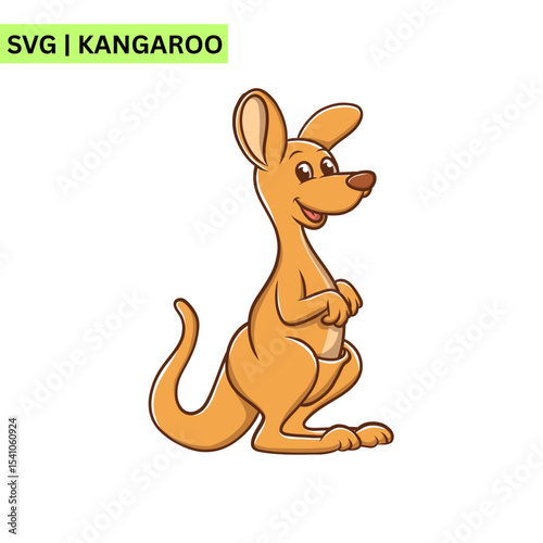 A whimsical kangaroo logo template illustrating a joyful kangaroo hopping with excitement, emphasizing playfulness and creativity in a colorful artistic design.