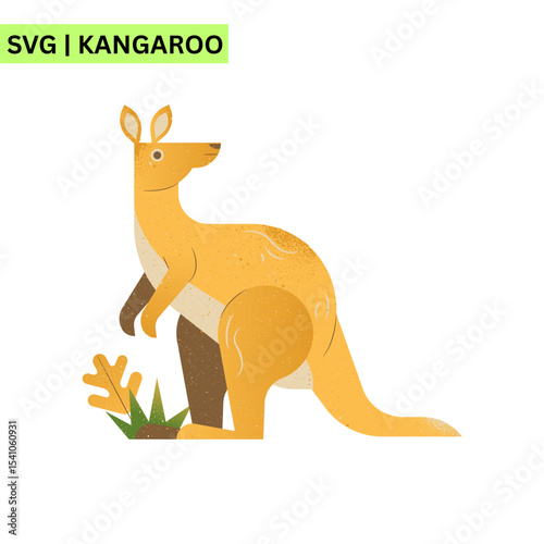 A whimsical kangaroo logo template illustrating a joyful kangaroo hopping with excitement, emphasizing playfulness and creativity in a colorful artistic design.