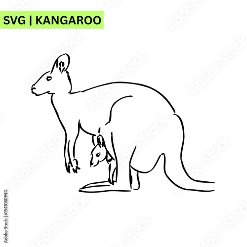 A whimsical kangaroo logo template illustrating a joyful kangaroo hopping with excitement, emphasizing playfulness and creativity in a colorful artistic design.