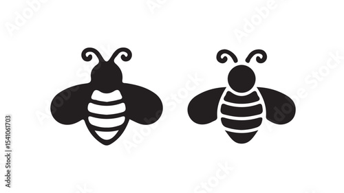 Honey bee icon vector silhouette illustration isolated on white background,vector illustration eps 10.
