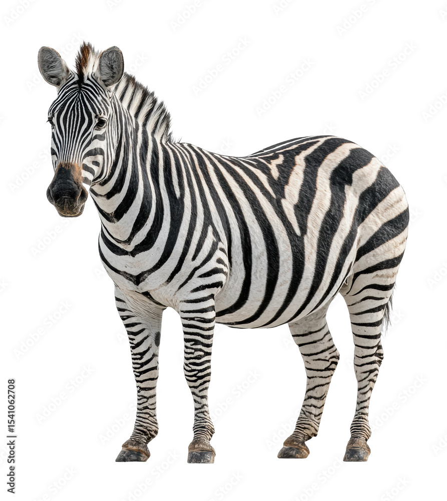 Fototapeta premium Zebra grazing in the wild animal nature setting wildlife concept cut out png