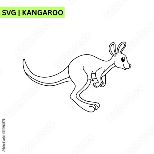 An adorable kangaroo logo illustration showcasing a happy kangaroo with vibrant features, representing energy and creativity in a fun vector style.