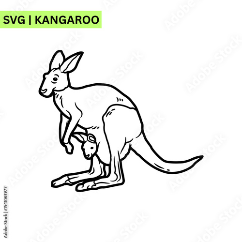 A charming vector logo design of a cute kangaroo in a playful stance, embodying adventure and friendliness in a bright and engaging format.