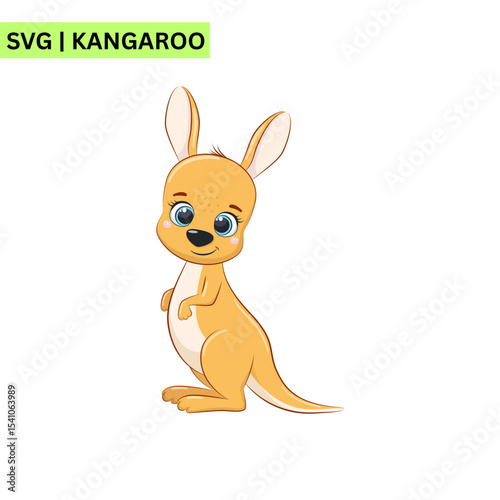 An engaging kangaroo logo illustration showcasing a playful kangaroo jumping with excitement, representing energy and creativity in a colorful vector style.
