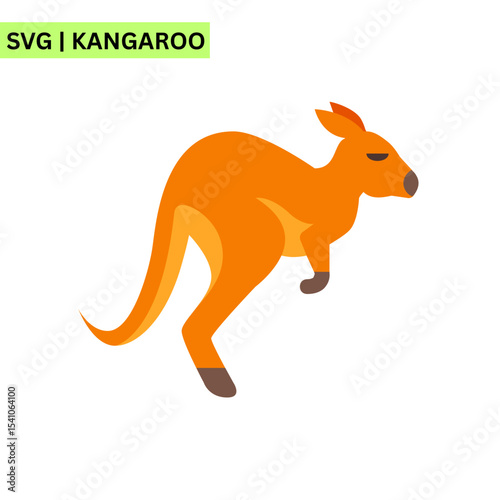 A fun kangaroo vector logo featuring a cute kangaroo with a bright smile, symbolizing joy and adventure in a lively modern design.
