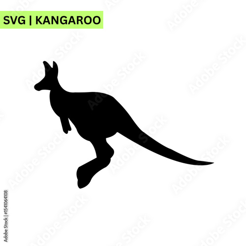 A fun kangaroo vector logo featuring a cute kangaroo with a bright smile, symbolizing joy and adventure in a lively modern design.