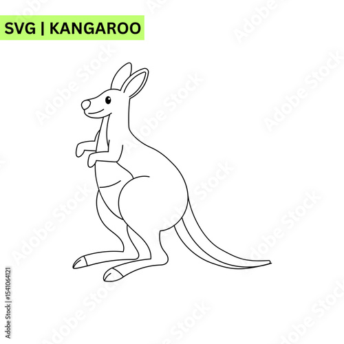 An adorable kangaroo logo illustration showcasing a friendly kangaroo hopping happily, representing fun and creativity in a vibrant vector style.