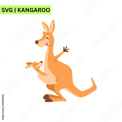 A whimsical kangaroo logo template illustrating a joyful kangaroo with playful poses, emphasizing fun and enthusiasm in a dynamic artistic design.