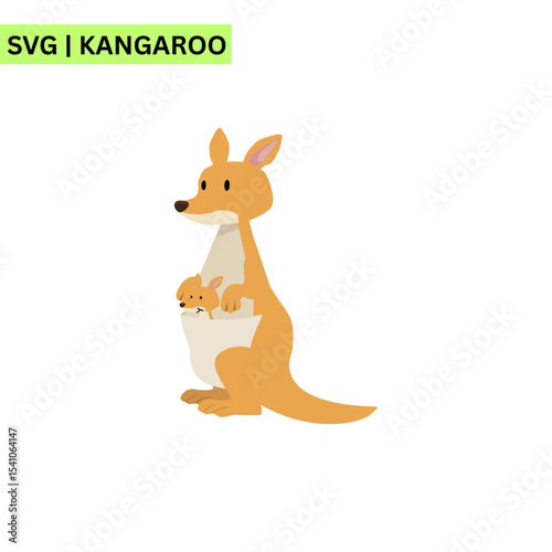 An engaging kangaroo logo illustration showcasing a playful kangaroo jumping with excitement, representing energy and creativity in a colorful vector style.