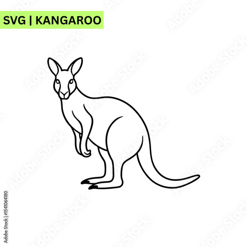 A charming vector logo design of a cute kangaroo with a joyful expression, embodying happiness and nature in a colorful and engaging format.