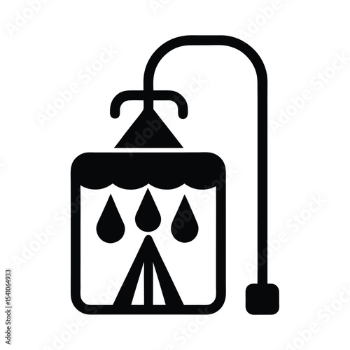 Portable Camp Shower Icon Vector Illustration
