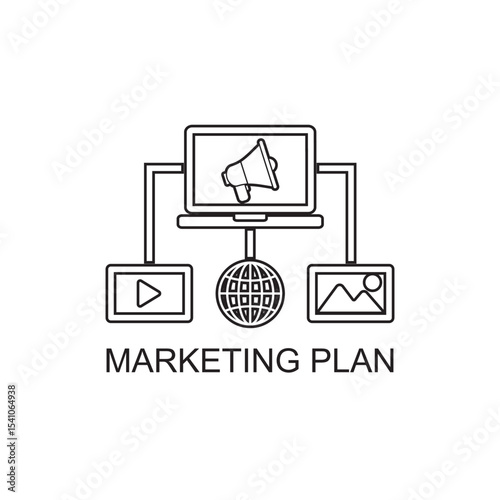 marketing plan icon , advertising icon