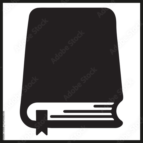 A black silhouette of a Book vector