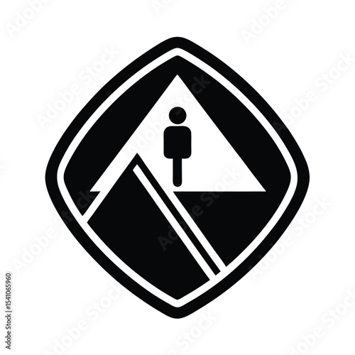 Trail Distance Sign Icon Vector Illustration