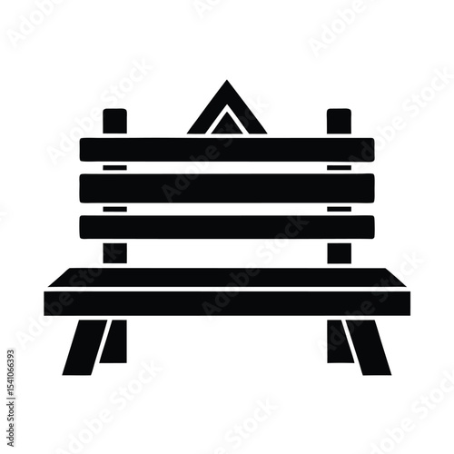 Trail Rest Bench Icon Vector Illustration