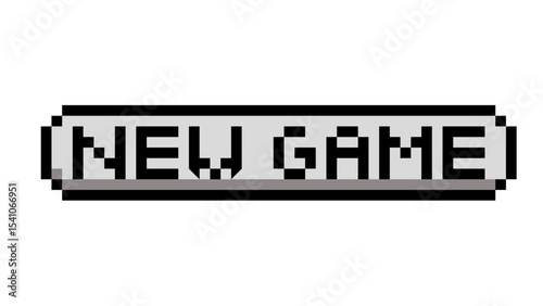 symbol button icon text new game style pixel 