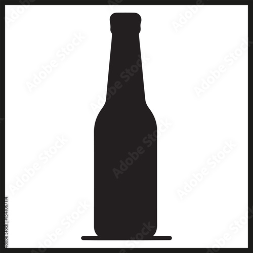 A black silhouette of a Bottle vector
