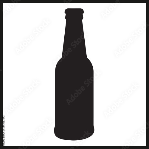 A black silhouette of a Bottle vector